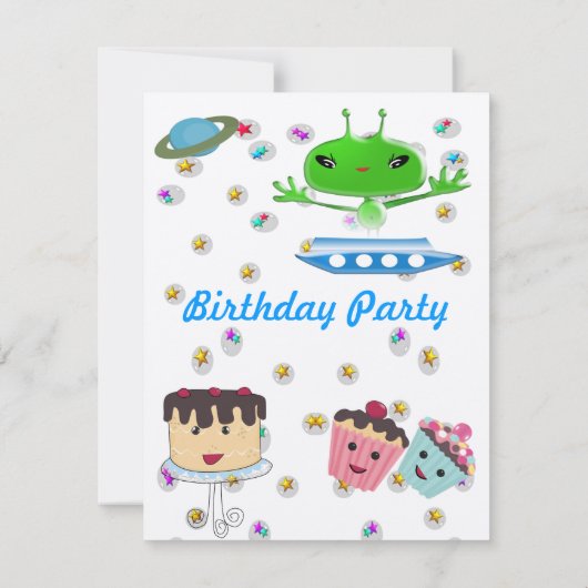 Alien Days Einladung Geburtstagsparty (Rückseite)