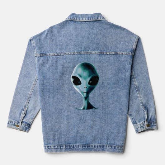 Alien-Denimjacke Jeansjacke (Rückseite)