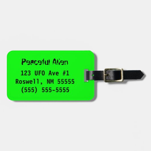 Alien der Friedenssicherung Gepäckanhänger (Vorderseite horizontal)