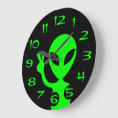 Alien der Friedenssignatur Wall Clock Große Wanduhr (Winkel)