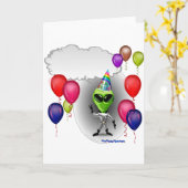 Alien der Geburtstagspartei Karte (Gelbe Blume)
