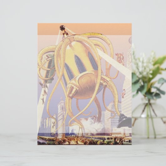 Alien der Vintagen Science Fiction (Stehend Vorderseite)