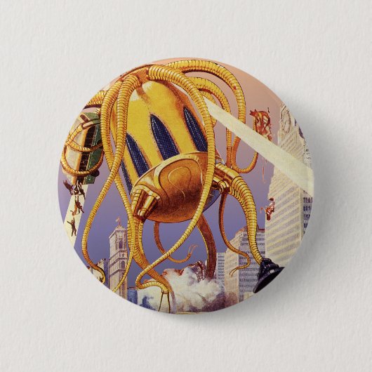 Alien der Vintagen Science Fiction Button (Vorderseite)