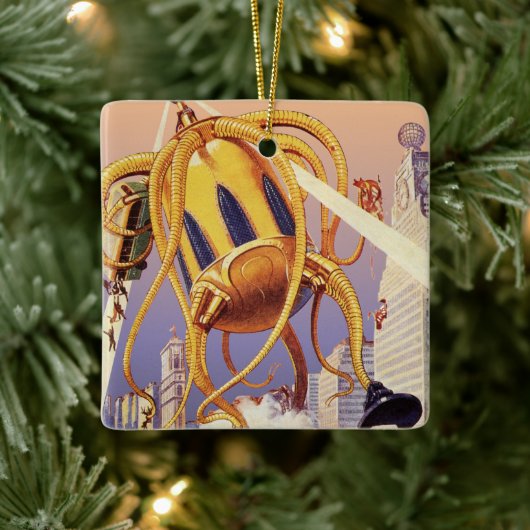 Alien der Vintagen Science Fiction Keramikornament (Baum)