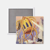 Alien der Vintagen Science Fiction Magnet (Vorderseite/Rückseite)