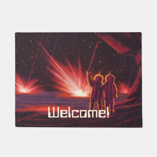 Alien der Vintagen Science Fiction Roter Planet Ex Fußmatte (Vorderseite)