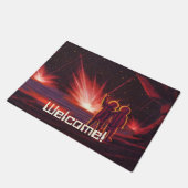 Alien der Vintagen Science Fiction Roter Planet Ex Fußmatte (Schrägansicht)