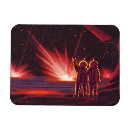 Alien der Vintagen Science Fiction Roter Planet Ex Magnet (Horizontal)