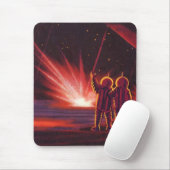 Alien der Vintagen Science Fiction Roter Planet Ex Mousepad (Mit Mouse)