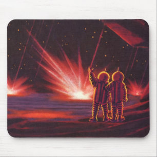 Alien der Vintagen Science Fiction Roter Planet Ex Mousepad