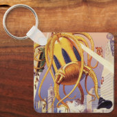 Alien der Vintagen Science Fiction Schlüsselanhänger (Vorderseite)