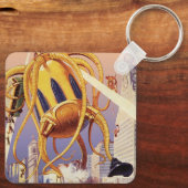 Alien der Vintagen Science Fiction Schlüsselanhänger (Rückseite)