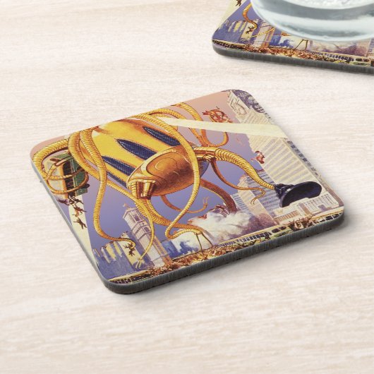 Alien der Vintagen Science Fiction Untersetzer (Linke Seite)