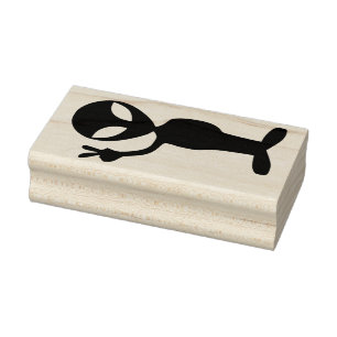 Alien des Friedens Gummistempel