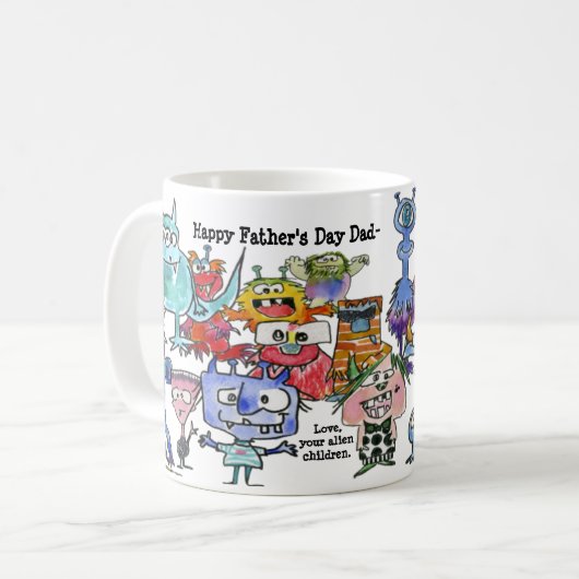 Alien des Vaters Tasse der Kinder (Vorderseite Links)