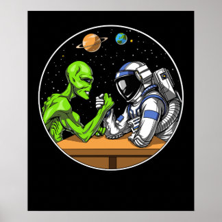 Alien des Weltraumamts Wrestling Funny Cosmic Poster