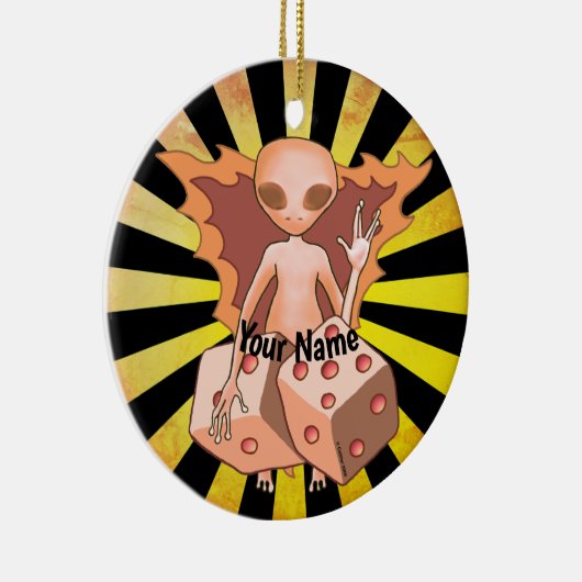 Alien Dice Keramik Ornament (Rechts)