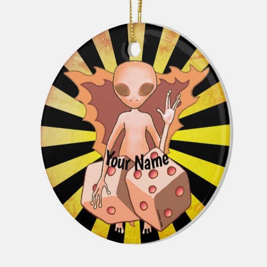 Alien Dice Keramik Ornament (Links)