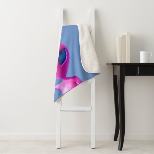 Alien, die ein Zeichen des Friedens wirft Sherpadecke (Beispiel)