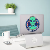 Alien, die wir Gewollt haben, um die komische Extr Aufkleber (Laptop auf Schreibtisch)
