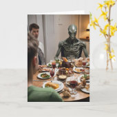 Alien Dinner Einladung CUSTOMIZE (Gelbe Blume)