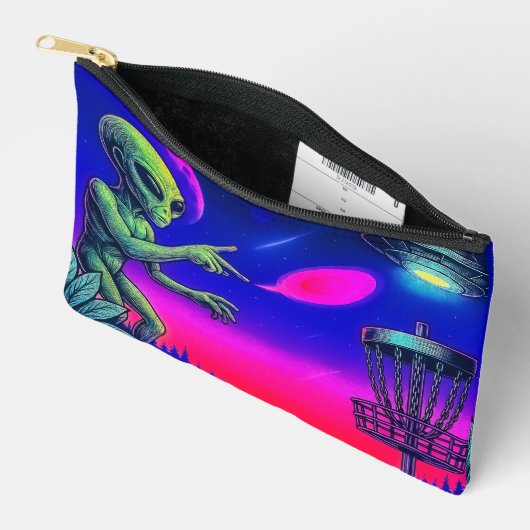 Alien Disc Golf Zippered Bag Zubehörtasche (Offen)