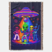 Alien Disco UFO with Disco Dancing Aliens Decke (Vorderseite Vertikal)