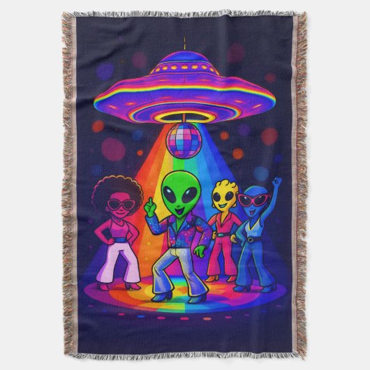 Alien Disco UFO with Disco Dancing Aliens Decke (Vorderseite Vertikal)