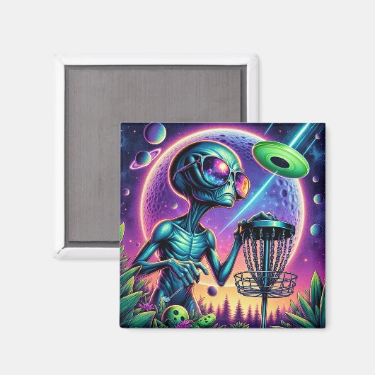 Alien Disk Golf Magnet (Vorderseite/Rückseite)