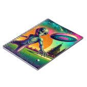 Alien Disk Golf mit Planet Backgroud Notizblock (Linke Seite)