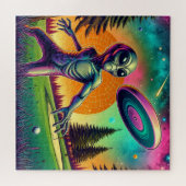 Alien Disk Golf mit Planet Backgroud Puzzle (Horizontal)