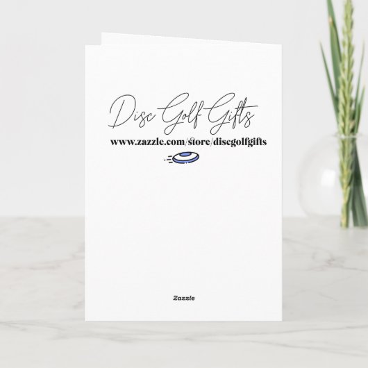 Alien Disk Golfing Happy Birthday Karte (Rückseite)
