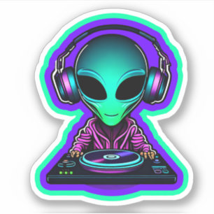 Alien DJ Aufkleber