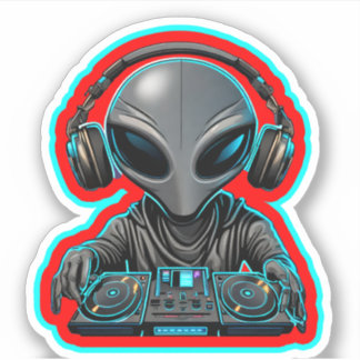Alien DJ Aufkleber