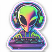 Alien DJ Aufkleber (Vorderseite)