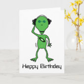 Alien DJ Birthday Card Karte (Gelbe Blume)