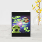 Alien Dog Meme Glerp Glorp Funny Space Laser Gift Karte (Gelbe Blume)