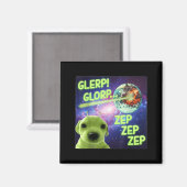 Alien Dog Meme Glerp Glorp Funny Space Laser Gift Magnet (Vorderseite/Rückseite)