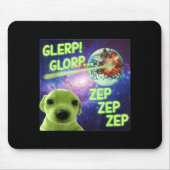 Alien Dog Meme Glerp Glorp Funny Space Laser Gift Mousepad (Vorne)