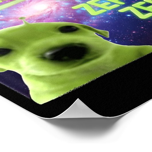 Alien Dog Meme Glerp Glorp Funny Space Laser Gift Poster (Ecke)