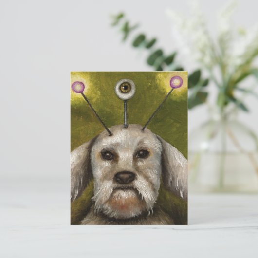 Alien Dog Postkarte (Stehend Vorderseite)