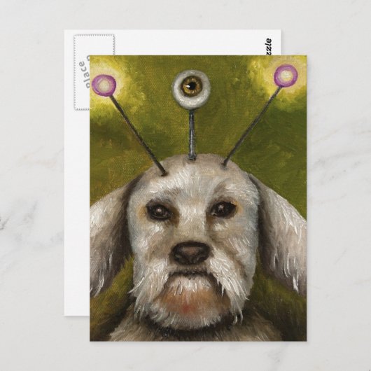 Alien Dog Postkarte (Vorne/Hinten)