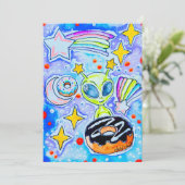 Alien-Donut Einladung (Stehend Vorderseite)