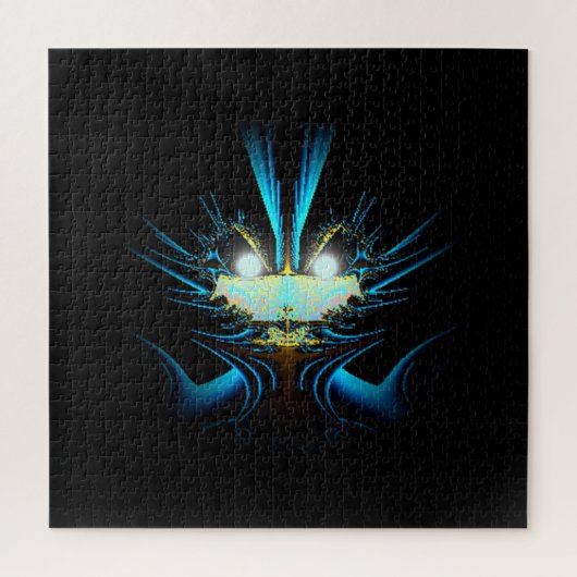 Alien Dragon Blue und Black Puzzle (Vertikal)