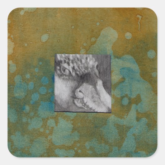 Alien Dragon Quadratischer Aufkleber (Vorderseite)