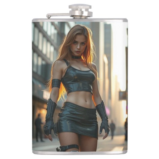 Alien Dream Girls Flachmann (Vorderseite)