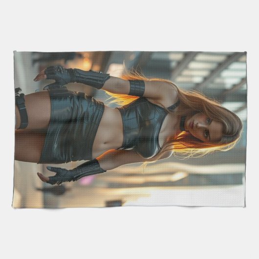 Alien Dream Girls Geschirrtuch (Horizontal)