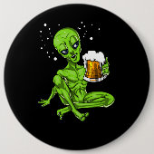 Alien Drinks Bier Space UFO Kosmisches Party Button (Vorderseite)