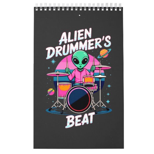 Alien Drummers Beat T - Shirt - Funky Alien Graphi Kalender (Titelbild)