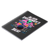 Alien Drummers Beat T - Shirt - Funky Alien Graphi Notizblock (Linke Seite)